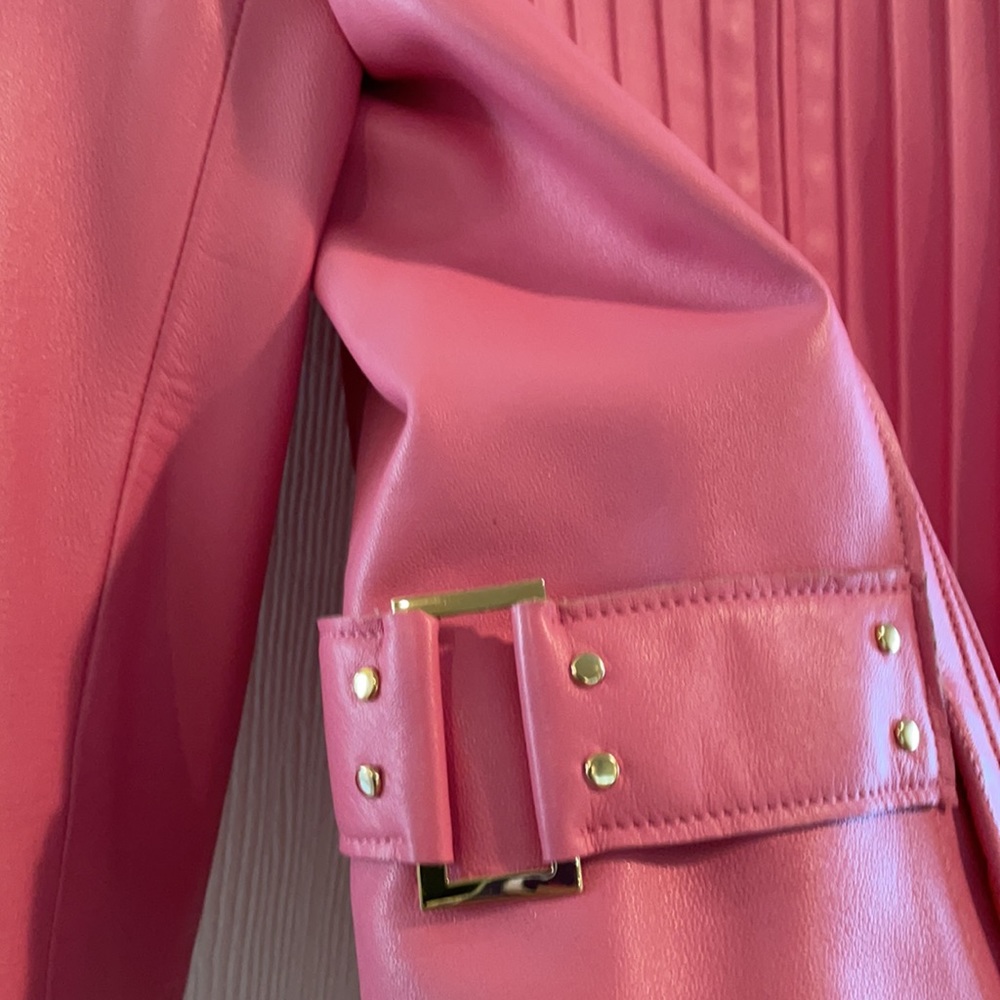 * St John Sport by Marie Gray pink leather jacket Sm - Picture 6 of 14
